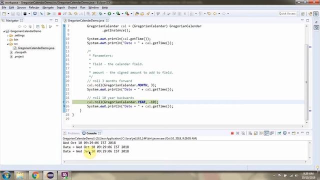 How to use roll(int field, int amount) method of Java.util.GregorianCalendar class? смотреть онлайн