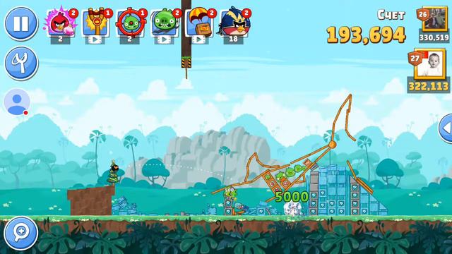 Прохождение уровней Angry Birds Friends от 11 июля 2020. смотреть онлайн