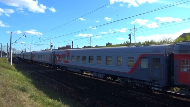 "По 2 пути!" Электровоз ЧС7-266 с пассажирским поездом №155 "Анапа - Москва" смотреть онлайн