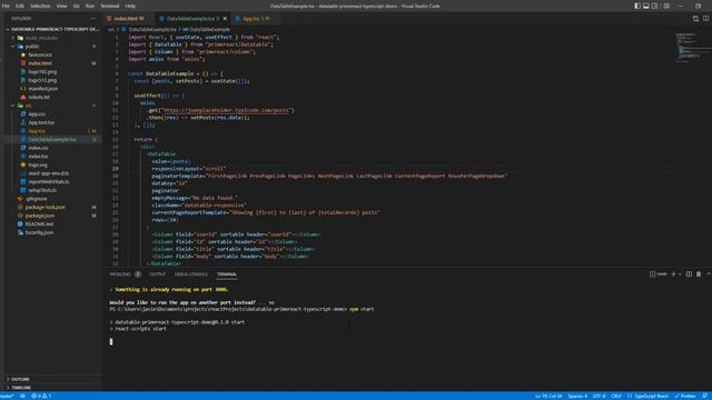 datatable primereact typescript demo смотреть онлайн