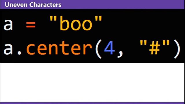 Python center String Method смотреть онлайн