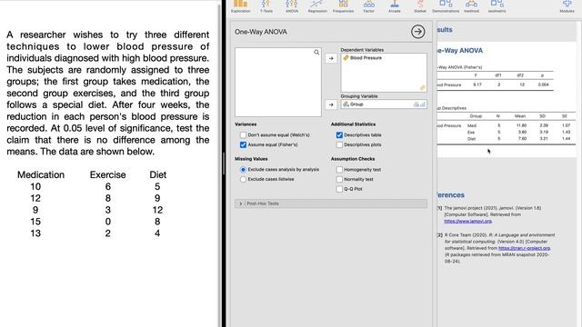 Statistics - Hypothesis Testing - On Using Jamovi - One-Way ANOVA with Post Hoc Test (Tukey q Test) смотреть онлайн