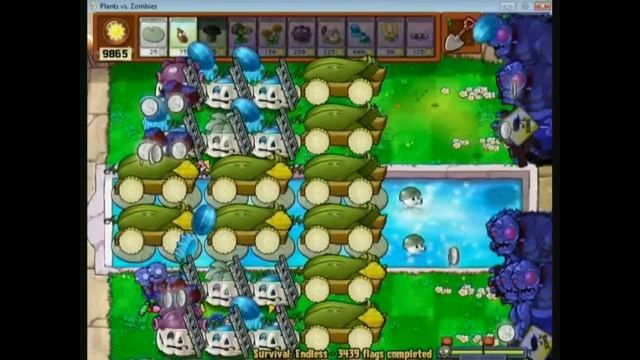 Plants vs Zombies Survival Endless, No Repair Strategy (3000+ flags) смотреть онлайн