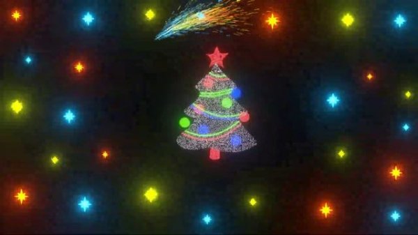 Magic Neon Christmas Light Holiday Winter Background 4K \ Неоновый Новый Год Рождество Заставка