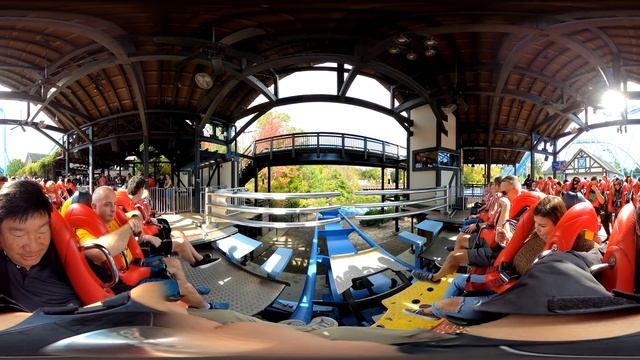 VR 360 5K Griffon Roller Coaster On Ride Front Seat POV Busch Gardens Williamsburg 2021 10 24 смотреть онлайн