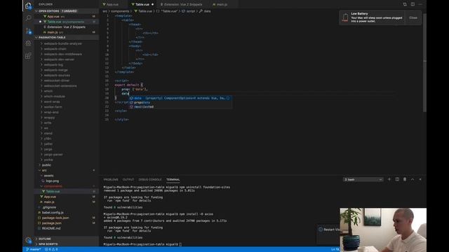 VueJS Pagination Table User Dashboard Part 1: Props, Loops, Conditional Rendering, and Axios / Ajax смотреть онлайн