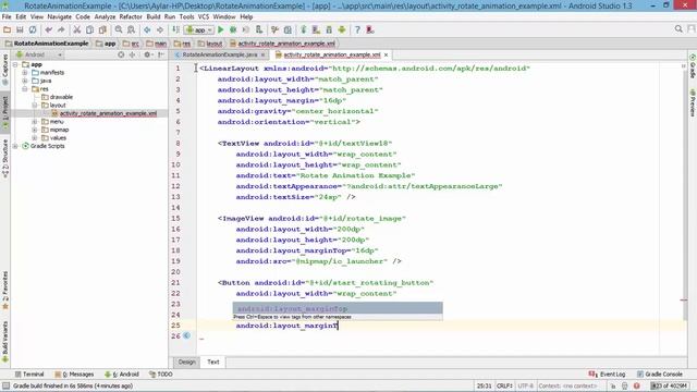 How to rotate images using XML animation смотреть онлайн