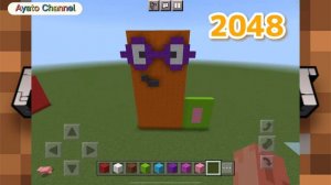 Numberblocks geometric progression 1-65536 in Minecraft