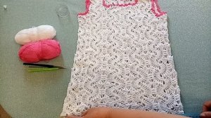 Платье на девочку 4 - 5 лет крючком/ Ленточное кружево