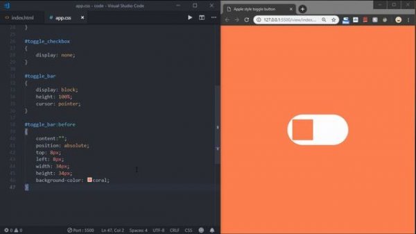 Apple iOS Style Toggle Button Using HTML And CSS Without JavaScript