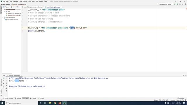 String Basics - Python Tutorial 4 смотреть онлайн