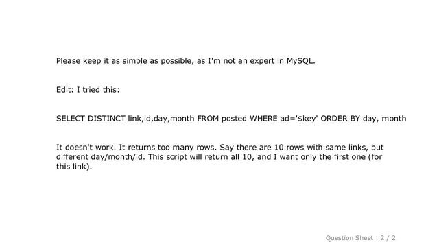 MySQL : MySQL - SELECT all columns WHERE one column is DISTINCT смотреть онлайн