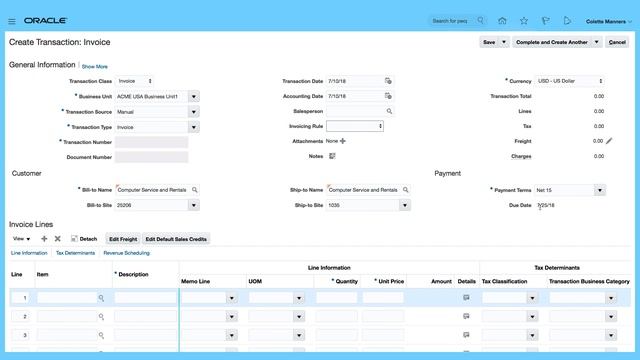 How to Create Sales Invoice in Oracle Fusion ERP Cloud: Accounts Receivable (AR) смотреть онлайн