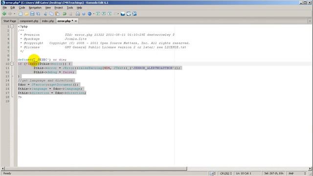 3-5:Error.php смотреть онлайн