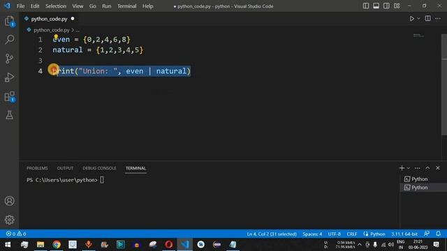 Python Program #45 - Set Operations in Python смотреть онлайн