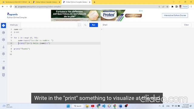 Print "Hello" with 10 different names in Python. смотреть онлайн