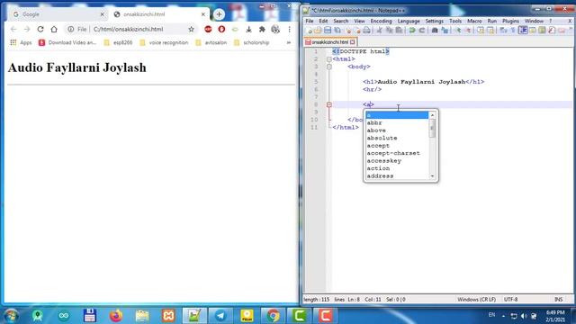 HTML 18-video dars (Audio Fayllarni Joylash) Urobot смотреть онлайн