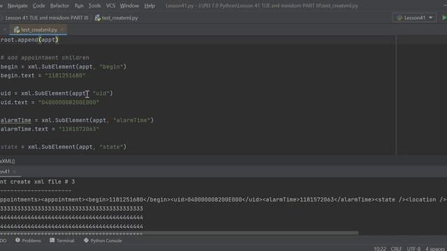 Lesson 41 Create XML Part 3. Python Programming. смотреть онлайн