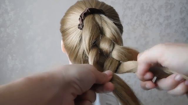 Прическа с помощью хвоста КОСА из 5 ПРЯДЕЙ смотреть онлайн