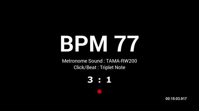 Metronome BPM 77 / TAMA-RW200 / Triplet смотреть онлайн