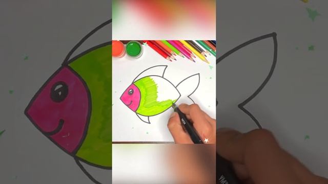 how to draw a fish step by step easy | как нарисовать рыбу пошагово и легко смотреть онлайн