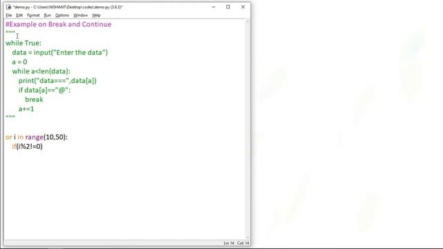 Basic Python Lecture 45 - Example with Break and Continue ||Python in hindi|Best Python Lectures| смотреть онлайн