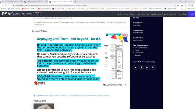 2022 06 RSAC Zero Trust For ICS