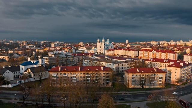 Grodno/Hrodna, Belarus. Гродно, Беларусь. Аэросъемка 4к смотреть онлайн