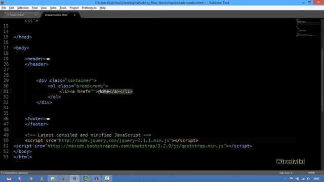 Bootstrap Tutorial for beginners Part- 14 Creating Breadcrumb смотреть онлайн