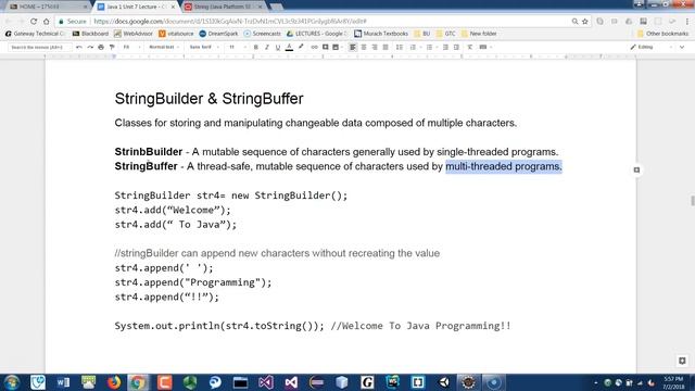 Java - Characters, Strings, StringBuffer, StringBuilder (Lecture, SU2018) смотреть онлайн