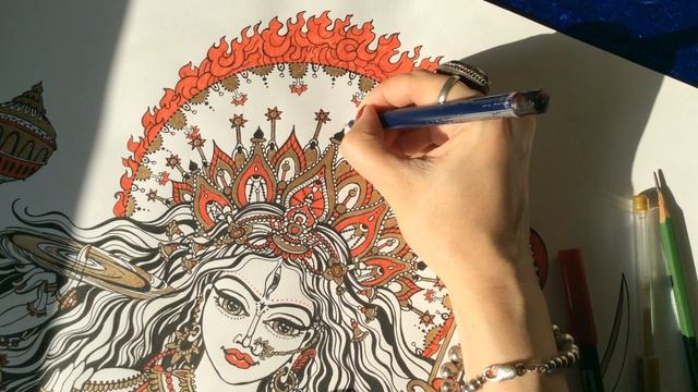 Как нарисовать Богиню. Дурга / How to drow a Goddess Durga смотреть онлайн