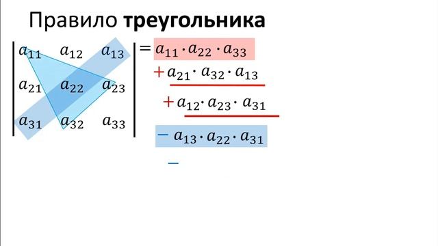 Вычисление определителя третьего порядка (теория) смотреть онлайн