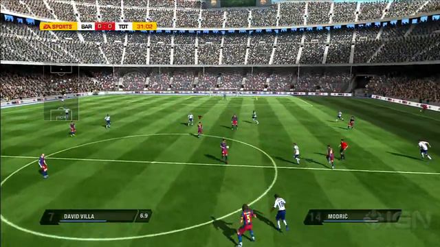 FIFA 11: FC Barcelona with David Villa Gameplay