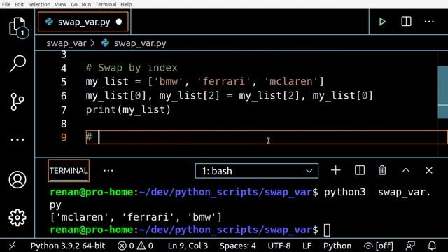Python: how to swap two items in a list смотреть онлайн