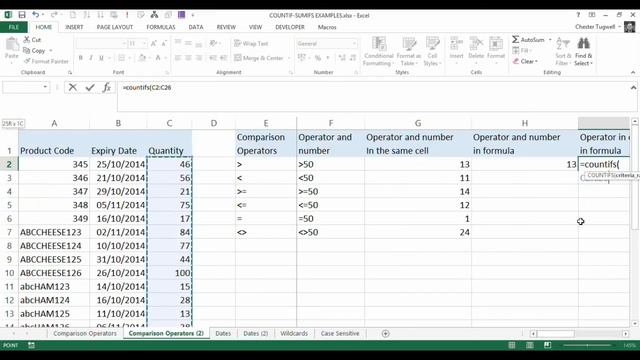 Excel COUNTIFS: Using Comparison Operators смотреть онлайн