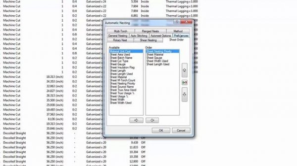 Nesting in Fabrication CAMduct