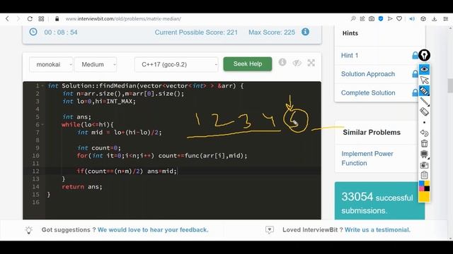 4.6 MATRIX MEDIAN (Binary Search)-Interviewbit #binarysearch#interview смотреть онлайн