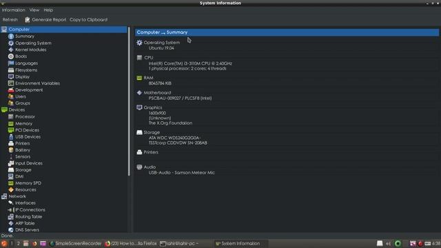 How to View System information in Lubuntu19.04 with Hardinfo