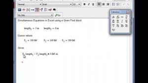 Mathcad Given ... Find Blocks