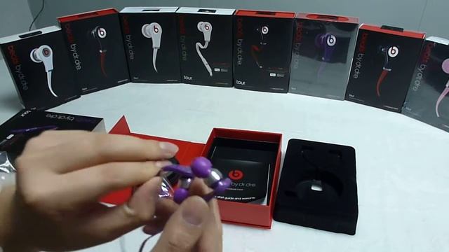 Monster Beats Tour with Mic In-ear purple headphone unboxing смотреть онлайн