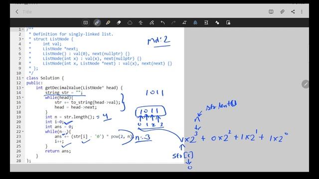 Convert Binary Number in a Linked List to Integer | LeetCode смотреть онлайн