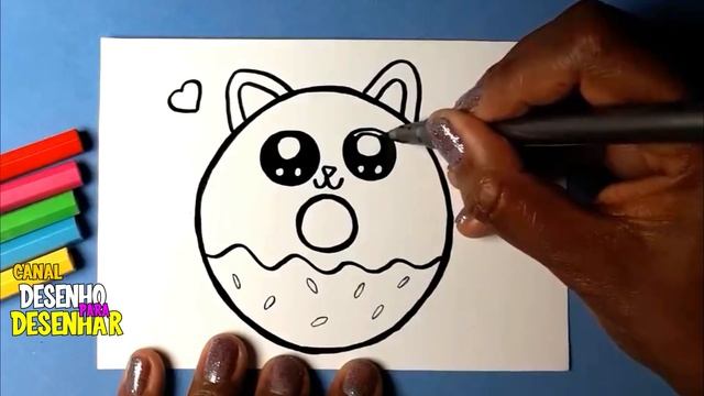 Como Desenhar COOKIE CAT Fofo KAWAII Donut ❤ Desenhos Kawaii | Desenhos Para Desenhar