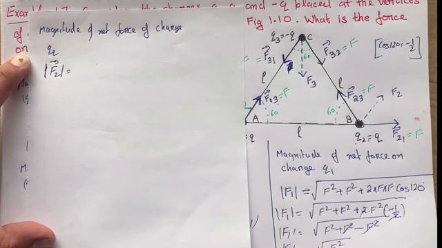 Consider the charges q, q and -q placed at the vertices of an equilateral triangle, as shown in fig смотреть онлайн