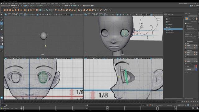 Anime Style face, Speed Modeling & Painting, 3D Maya, Substance 3d Painter смотреть онлайн
