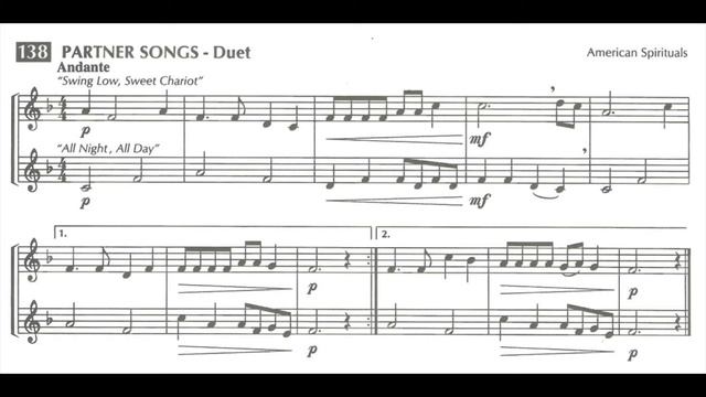 Partner Song Duet for Clarinets - "Swing Low, Sweet Chariot" & "All Night, All Day" смотреть онлайн