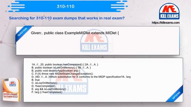 310-110 - Sun Certified Mobile Application Developer for the Java 2 Platform, Micro Edition, смотреть онлайн