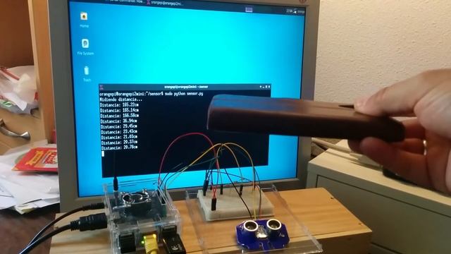 Sensor de proximidad con Orange Pi y HC-SR04 смотреть онлайн