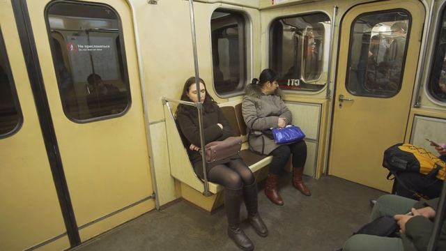 Russia, Moscow, Metro Night Ride From Пролетарская To Чка́ловская
