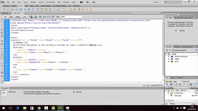 Sistema de Login e Senha em PHP - Dreamweaver смотреть онлайн