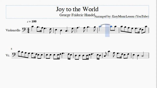 Cello Sheet Music: How to play Joy to the World by George Frideric Handel смотреть онлайн